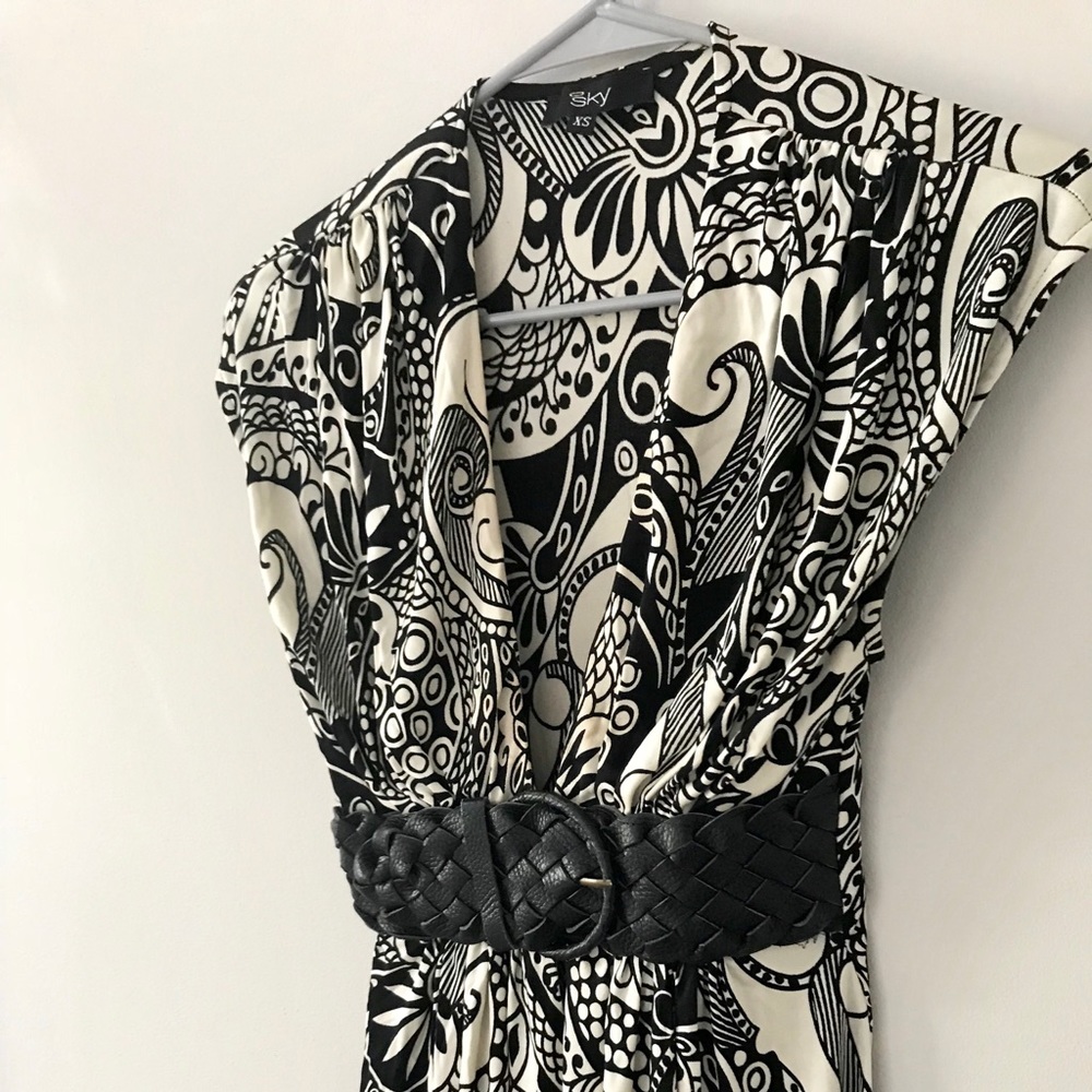 Black and ivory Sky dress